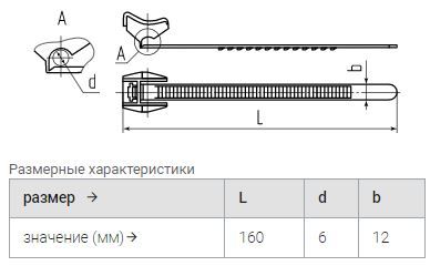 подвес пкт 12х160мм полипропелен (100шт) fortisflex  