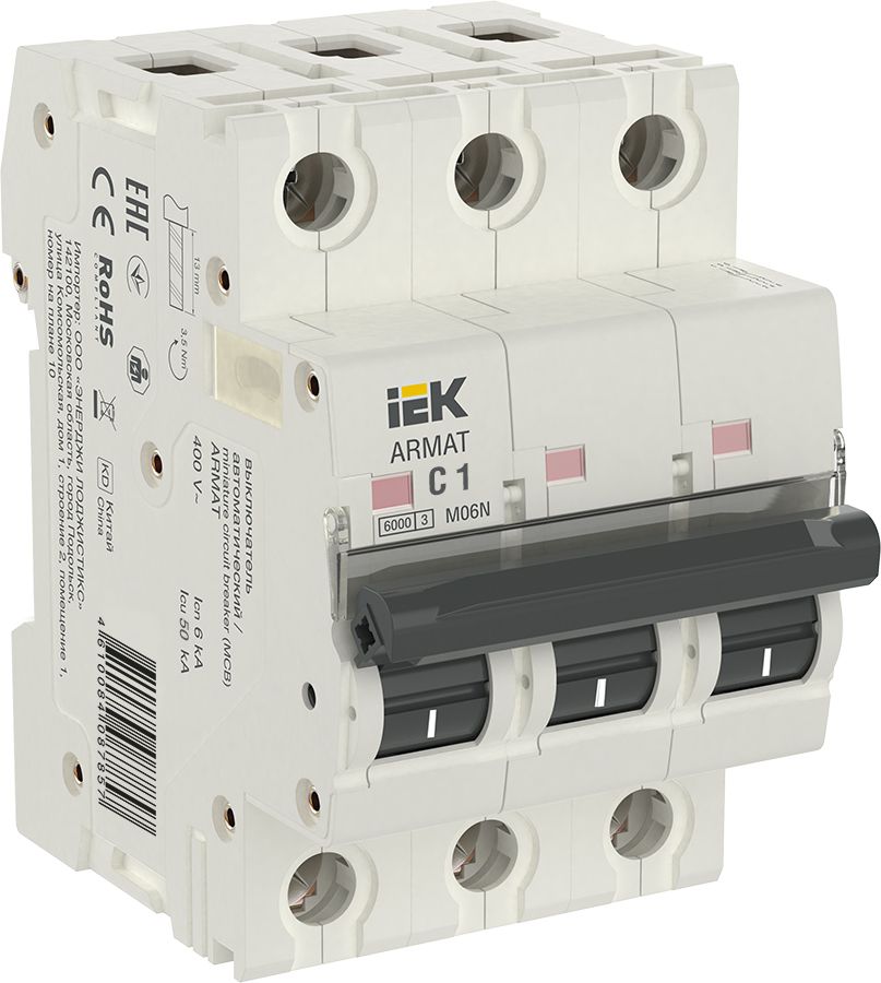 armat автоматический выключатель m06n 3p c  1а iek
