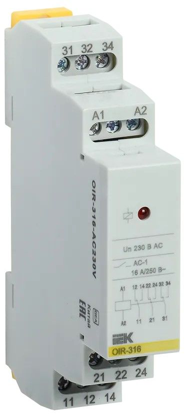 Реле промежуточное модульное OIR 3 контакта 16А 230В AC IEK