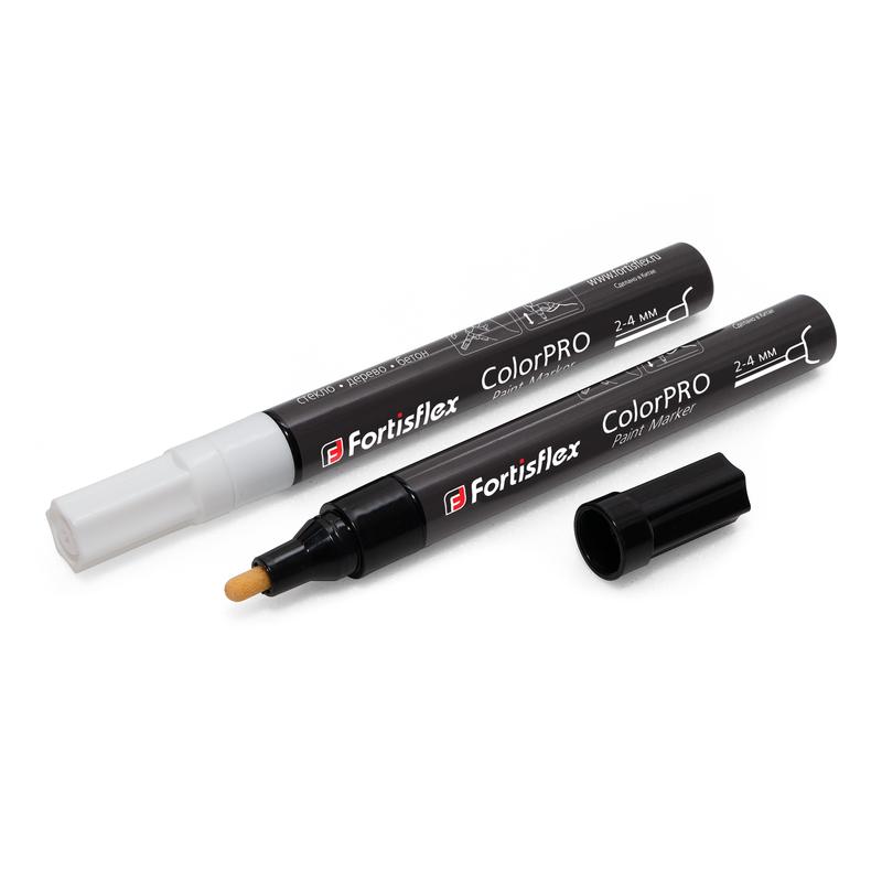 Набор маркеров на основе жидкой краски ColorPRO 2-4мм (чёрный+белый) (Fortisflex)