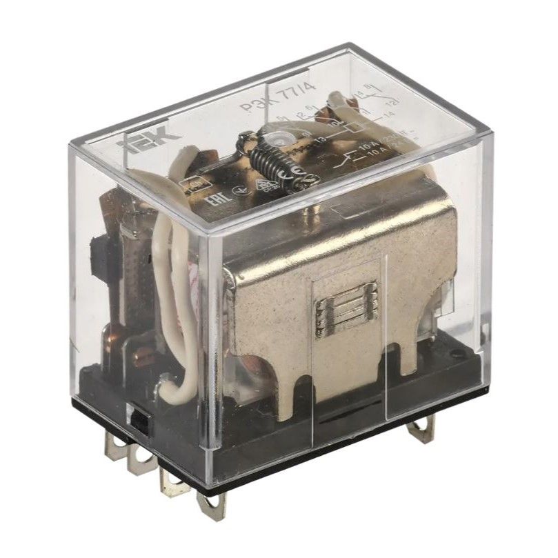 реле промежуточное рэк77/4(ly4) с индикацией 10а 24в dc iek 