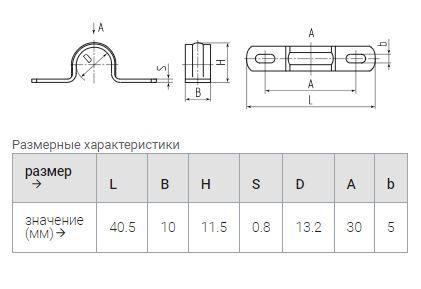 скоба смд 12-13 метал.двухлапковая (100шт.) (fortisflex) 