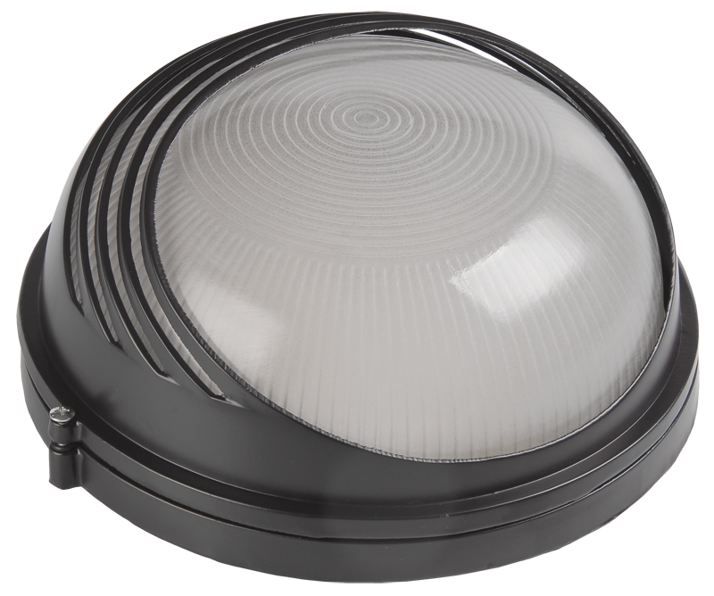 светильник нпп 1307 чёрный/круг ресничка 60вт ip54  иэк