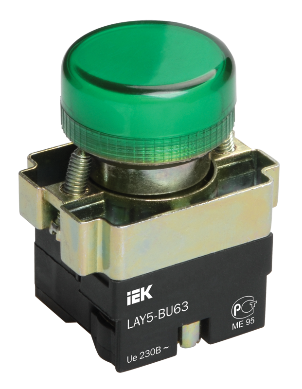 индикатор lay5-bu63 зеленого цвета d22мм iek