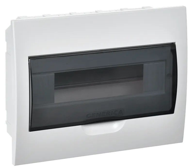 корпус пластиковый щрв-п-12 черная прозрачная дверь ip41 generica