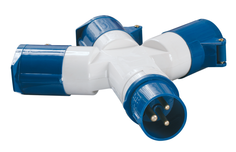 адаптер трехлучевой сси-1013  2p+рe  16a ip44 