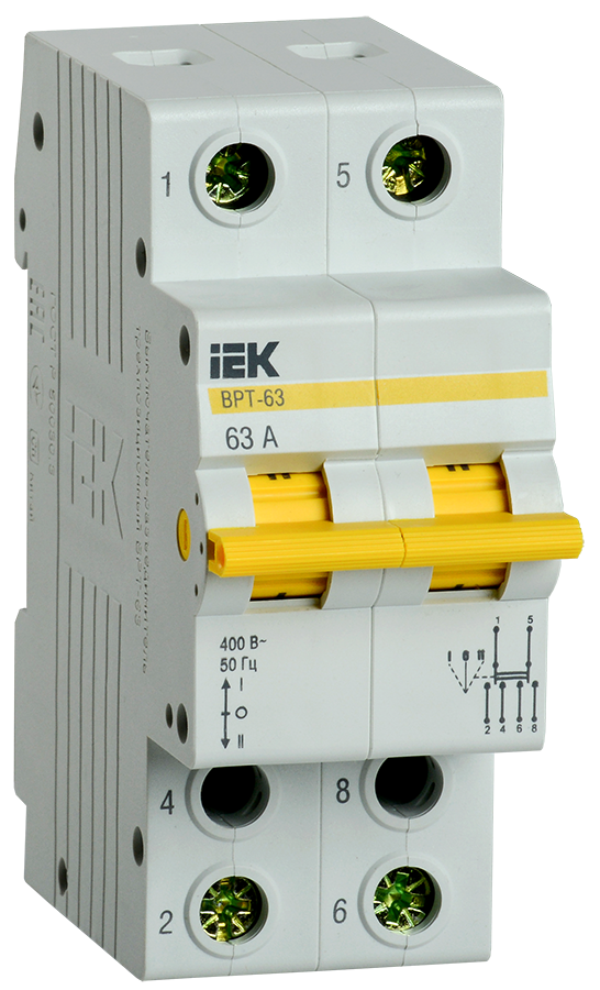 выключатель-разъединитель трехпозиционный врт-63 2p 63а iek