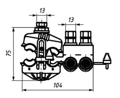 зажим ответвительный р- 14 ( 16-150мм2 / 4x1,5/4-35мм2) на 4 ответвления (нилед)  