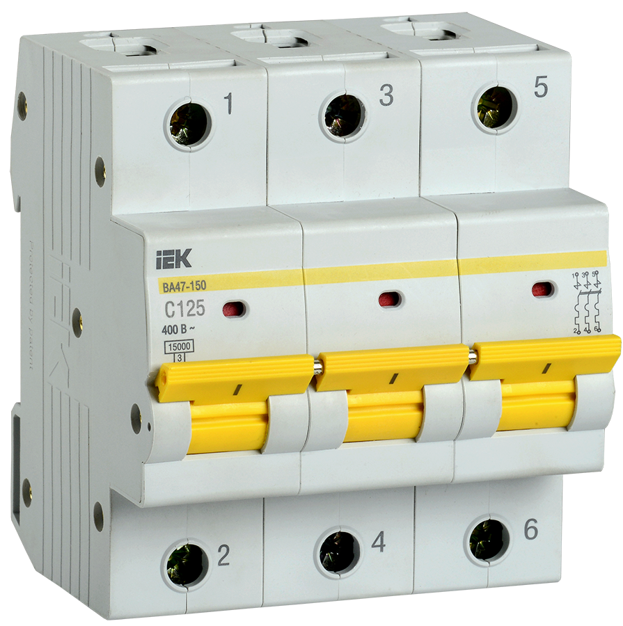 авт. выкл. ва47-150 3р 125а 15ка х-ка c iek