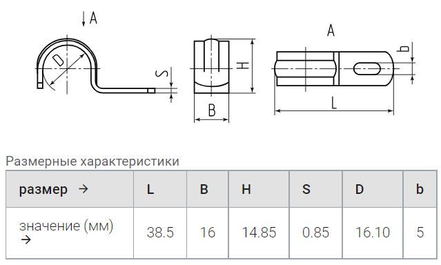 скоба смо 16-17 метал. однолапковая (100шт) (fortisflex) 