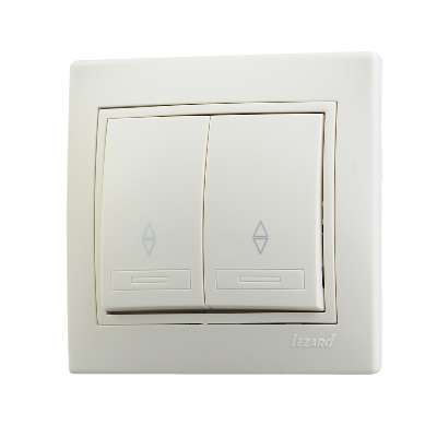 выключатель скрытой проводки двойной проходной белый lezard mira