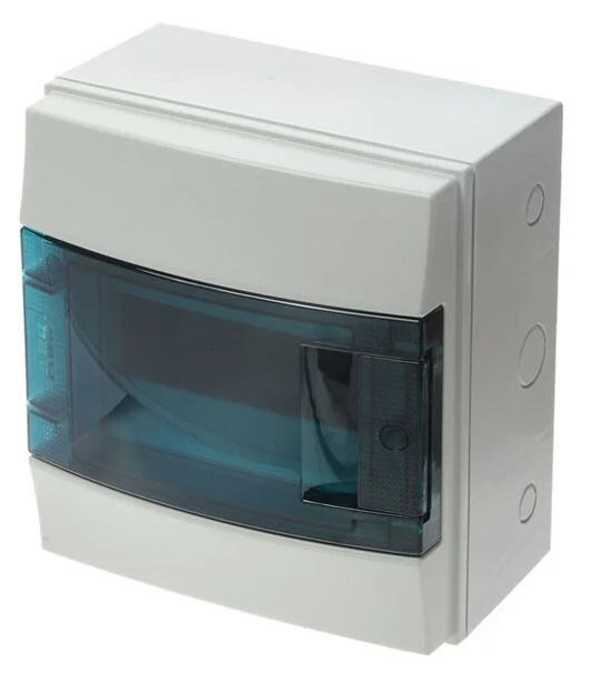 Корпус пластиковый накладной 8 модулей прозрачная дверь серый MISTRAL IP65 (232×250×155мм) 1SLM006501A1201 ABB