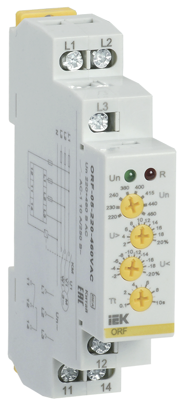 реле контроля фаз orf 05 3 фазы 220-460в ac iek 