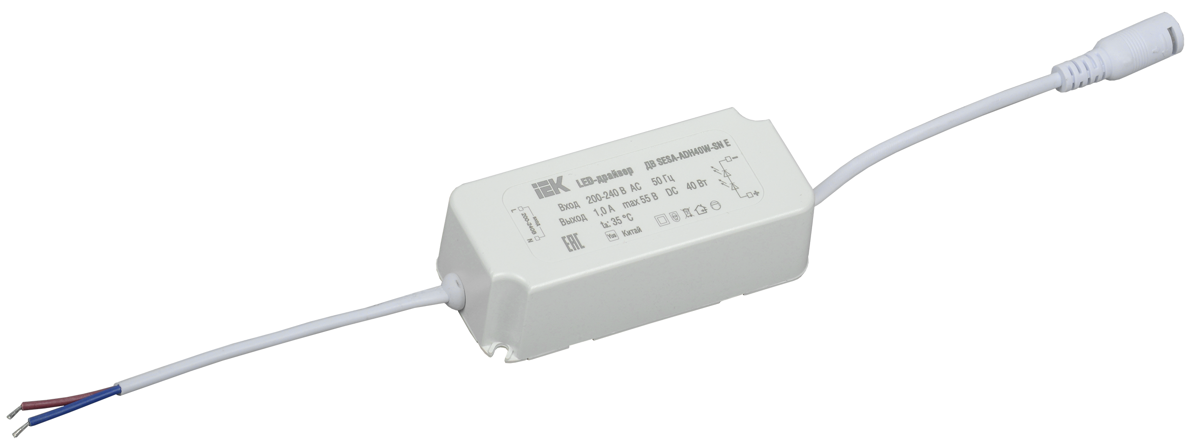 LED-драйвер тип ДВ SESA-ADH40W-SN Е, для LED светильников 40Вт IEK