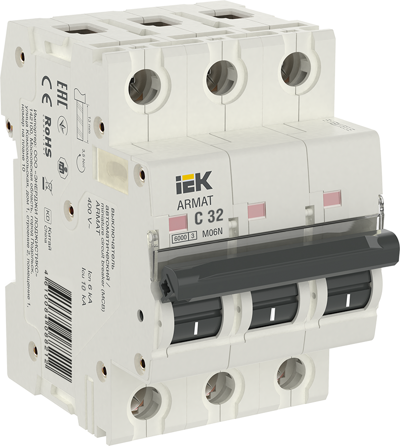 armat автоматический выключатель m06n 3p c 32а iek
