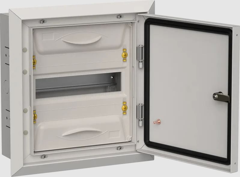 titan 5 корпус металлический щрв-12 (1х12) 380х365х130мм ip31 серый (одна дверь) iek