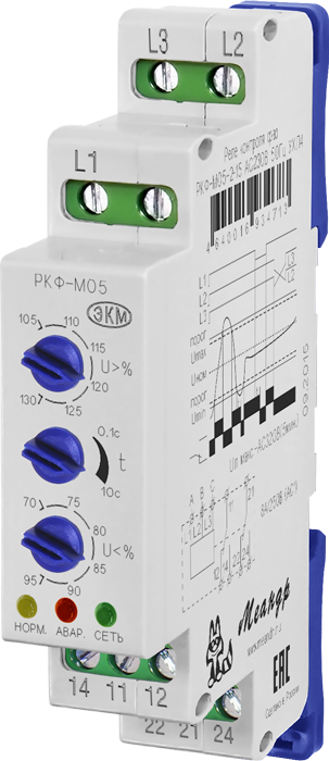 реле напряжения ркф-м05-1-15 ac400в ухл4 (меандр) 