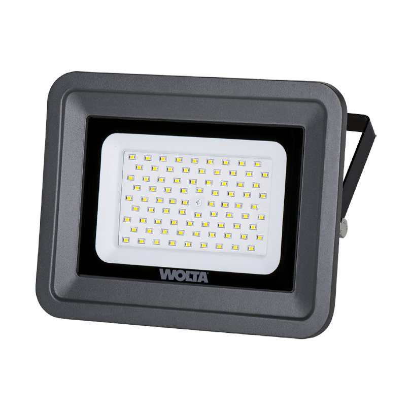 прожектор светодиодный wolta wfl- 70w/06 серый 70вт 5700к ip65