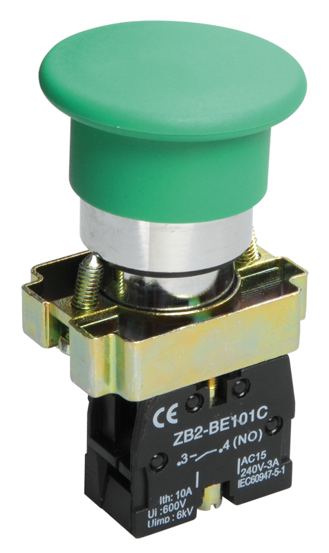 кнопка lay5-bc31 "грибок" 1з зеленая iek