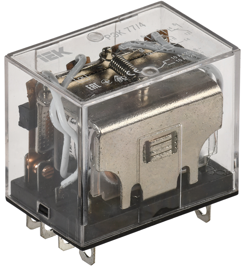 реле промежуточное рэк77/4(ly4) 10а 12в аc iek 