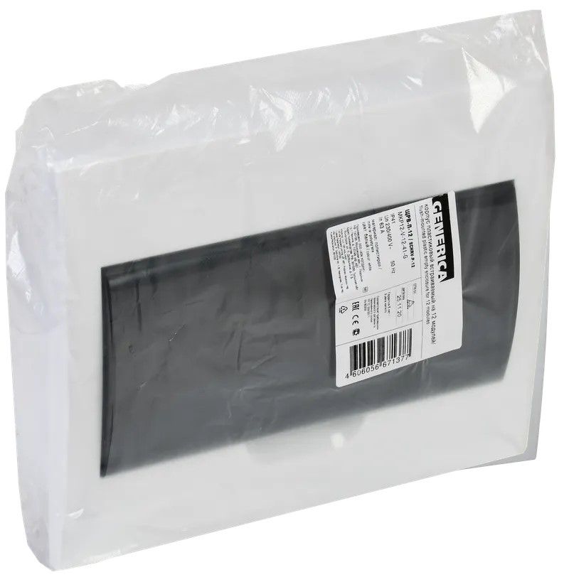 корпус пластиковый щрв-п-12 черная прозрачная дверь ip41 generica