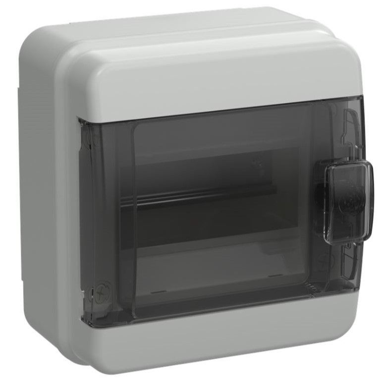 tekfor корпус пластиковый кмпн-6 ip65 черная прозрачная дверь iek