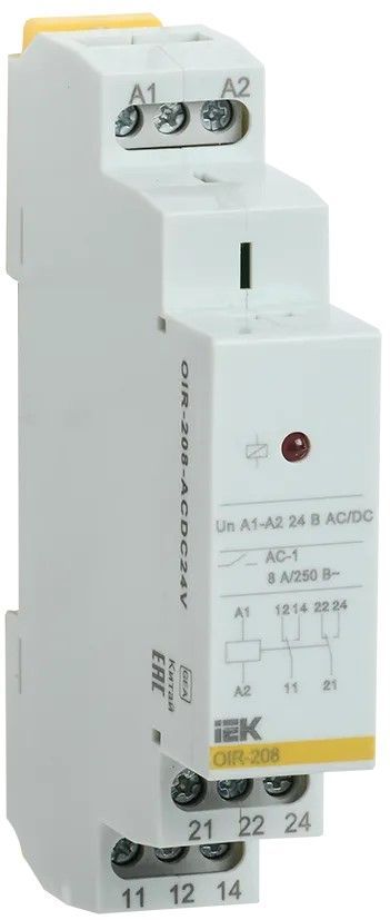 Реле промежуточное модульное OIR 2 контакта 8А 24В AC/DC IEK