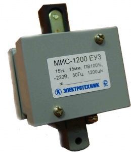 Электромагнит МИС 1200 220В толкающее исполнение (Электротехник)