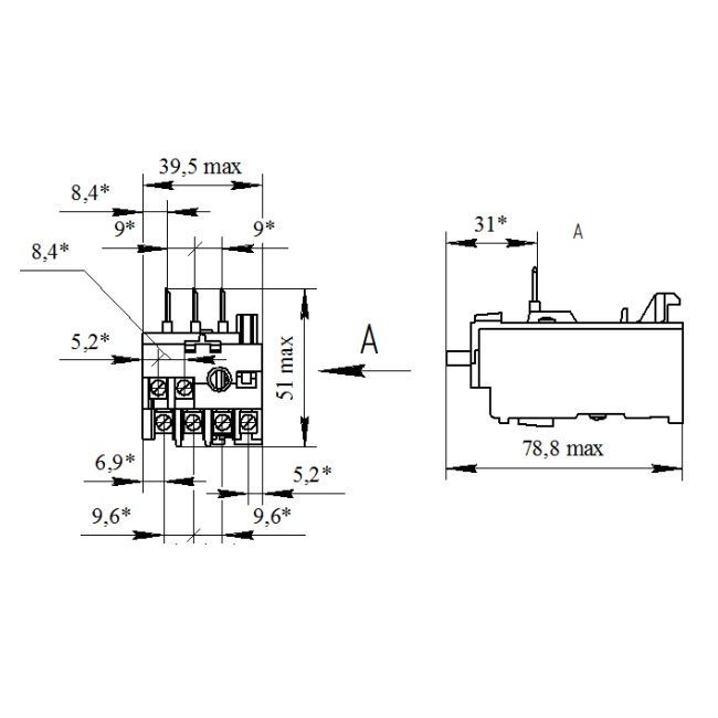 реле тепловое ртт 5-10 5а (4,2 - 5,8а) кзэа 