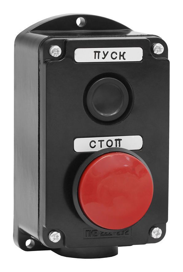 Пост кнопочный ПКЕ 222/2  IP54 красный Грибок (пластик)