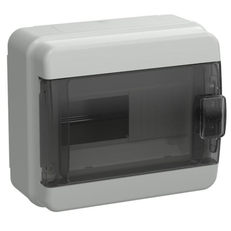 tekfor корпус пластиковый кмпн-8 ip65 черная прозрачная дверь iek