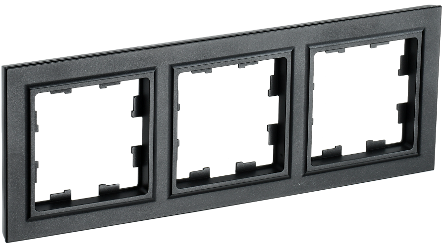 brite рамка 3-местная ру-3-брч черный iek