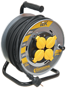 катушка ук30 с термозащитой 4 места 2p+pe/30м кг 3х1,5мм2 ip44 professional iek
