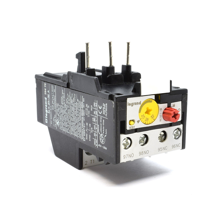 реле тепловое rtx-1 (25-32а) 1н.о+1н.з (типоразмер 1) legrand (29470) 