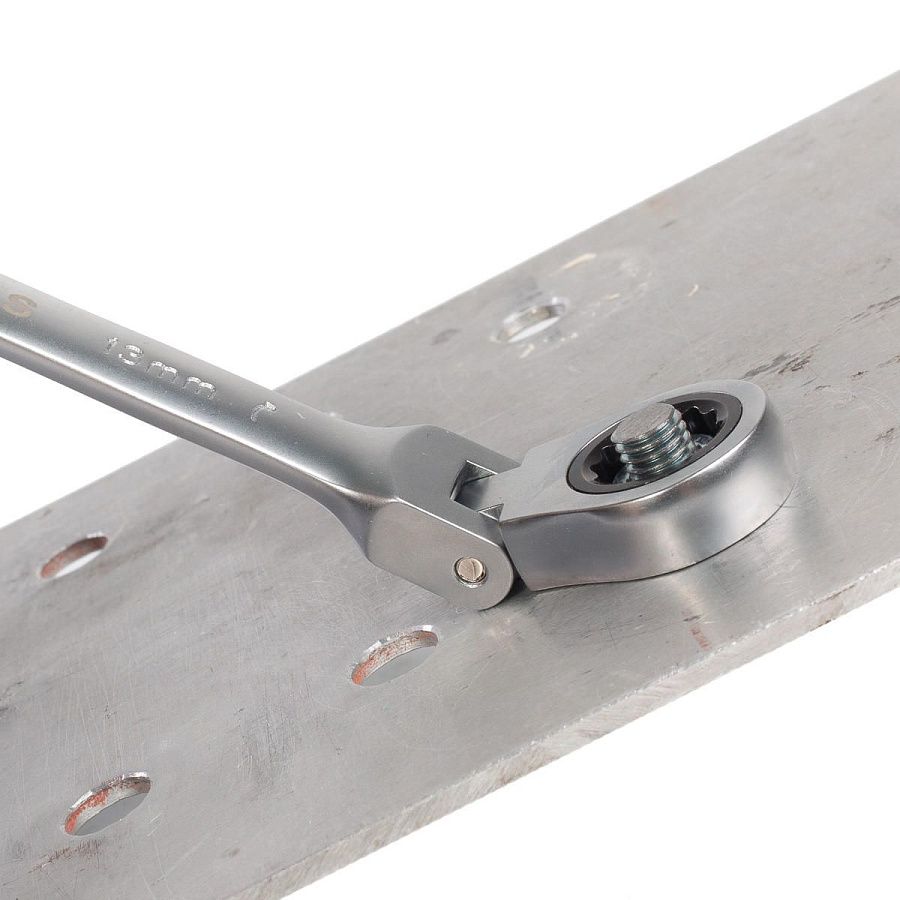 ключ комбинированный трещоточный с шарниром 19мм (квт) 