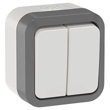 TORS Выключ. двухкл. прох. 10А IP55 TS225 сер-бел IEK