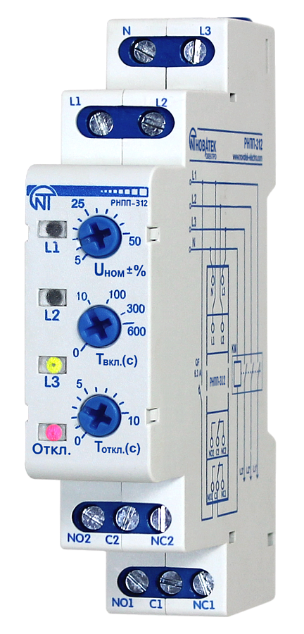 реле напряжения рнпп-312 3ф. (новатек-электро) 