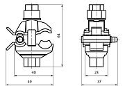 зажим ответвительный ct  25 p (маг.10-95мм2, отв.1,5-10мм2) (упак.100шт.) (вк) 