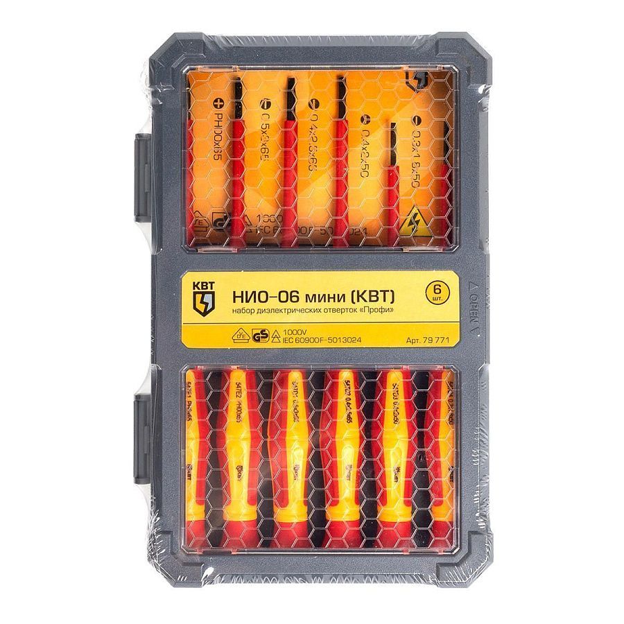 набор диэлектрических отверток нио-06 мини серия профи для работ под напряжением до 1000 в (квт) 