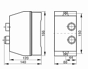 контактор кми-11260 12а в оболочке 220в/ас3 ip54 iek