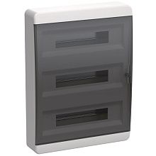 TEKFOR Корпус пластиковый ЩРН-П-54 IP41 черная прозрачная дверь IEK