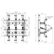 разъединитель рвз- 10/630 lll с приводами (пр-10а -3шт), фарфоровые изоляторы (вэмз)