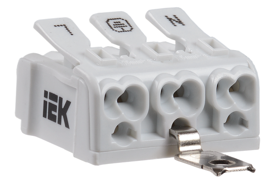 клемма пружинная соединительная кспз3-l+n+pe iek 