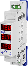 Вольтметр ВР-М03-1 AC20-450В УХЛ4 цифровой (фазное напряж. 3ф. сети, АС15...450В) на DIN-рейку, 18мм (Меандр)