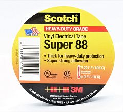 Изолента ПВХ 0,215х19мм чёрная (20м) Scotch Super 88 3М 