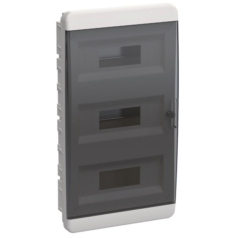 tekfor корпус пластиковый щрв-п-36 ip41 черная прозрачная дверь iek