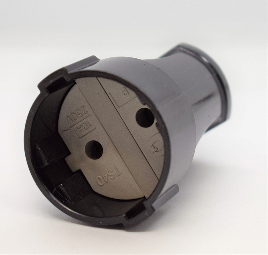 гнездо штепсельное без з/к 10а 250в (черный) ekf