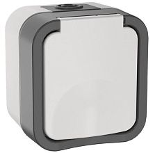 TORS Розетка 1-я с з/к кр. 16А IP55 TS220 сер-бел IEK