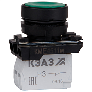 кнопка кме4511м-зеленый-1но+1нз-цилиндр-ip54-кэаз