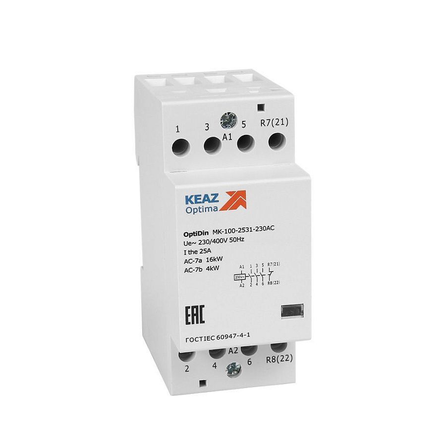 контактор модульный optidin mk-100-2531-230ac (кэаз)